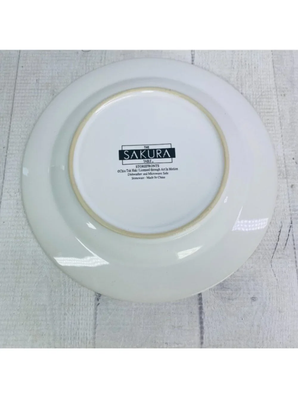 Sakura STOREFRONTS Multimotif French Stores Stoneware Salad Plates Set 4 Boxed
